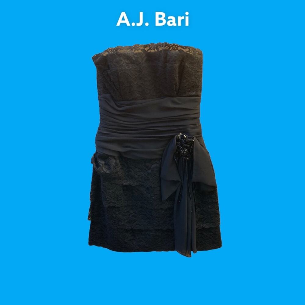A.J. Bari Strapless Mini lace dress